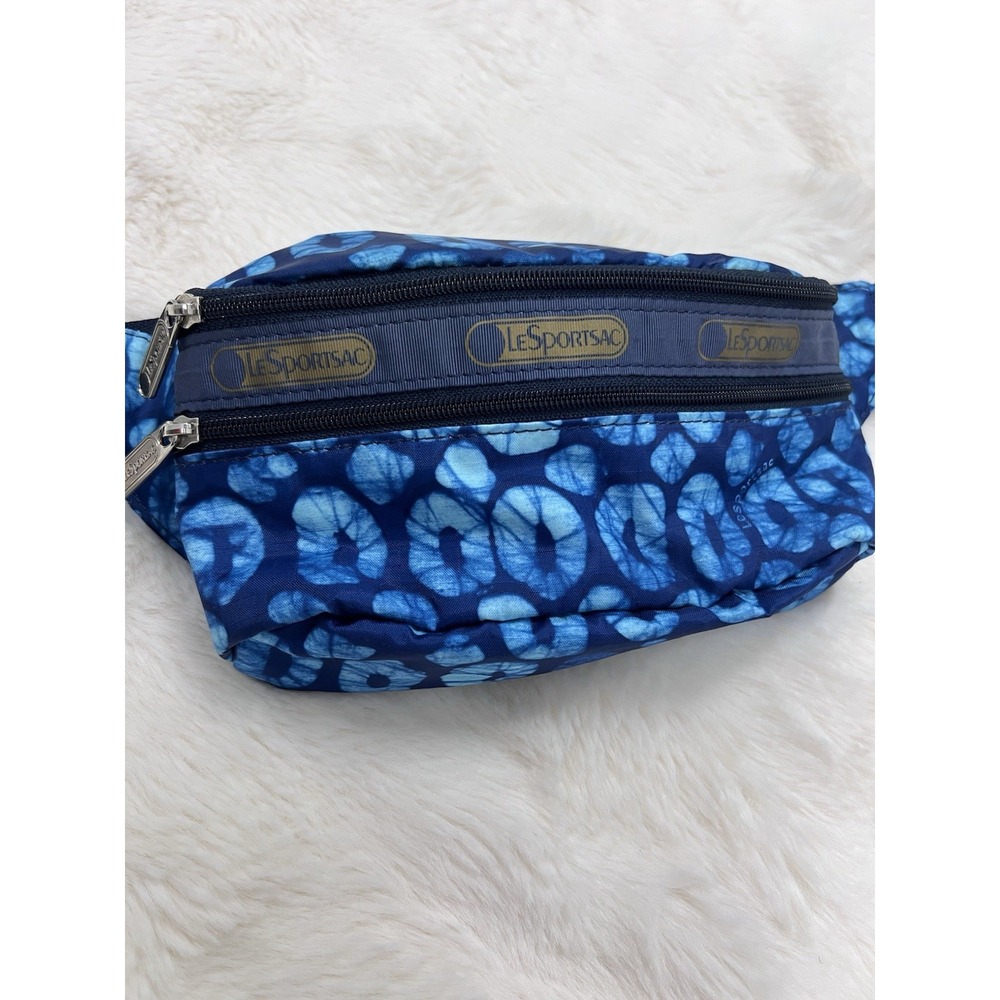 Lesportsac Waist Pouch Fanny Pack Bag Blue White Tulip Bright Tropical